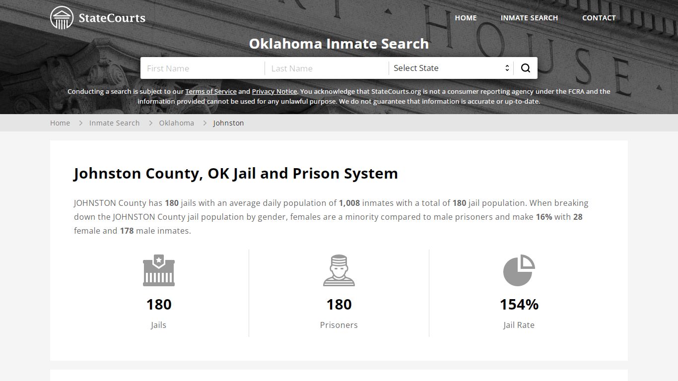 Johnston County, OK Inmate Search - StateCourts