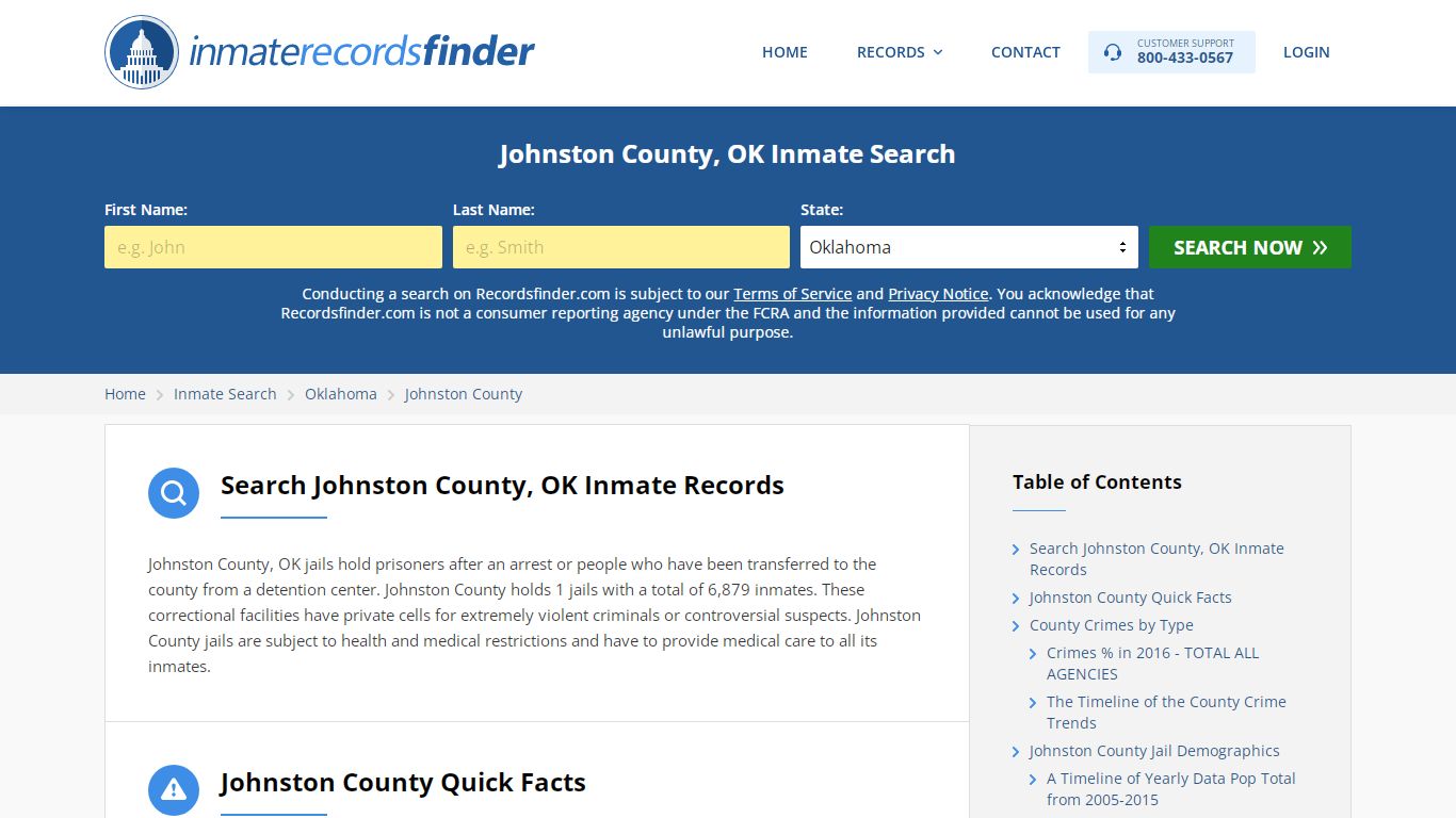 Johnston County, OK Inmate Lookup & Jail Records Online