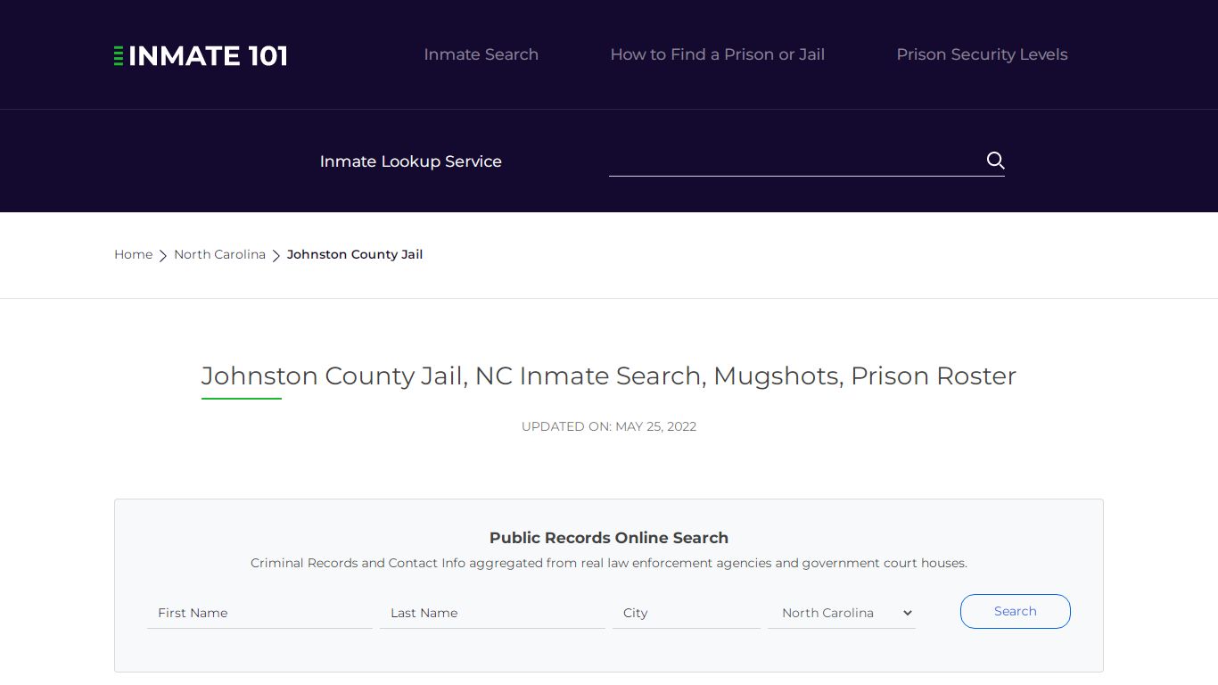 Johnston County Jail, NC Inmate Search, Mugshots, Prison ...